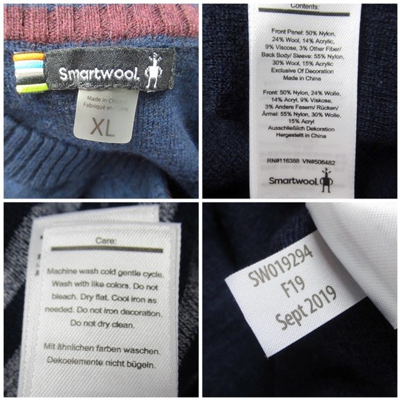 SMARTWOOL Navy Crewneck Sweatshirt Wool Blend Mens Size XL - Picture 11 of 12